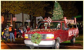 A truck, a tree, and Santa!